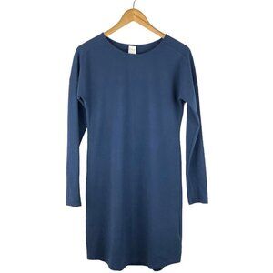 Lole Luisa Navy Stretch Jersey Round Neck Shirt Dress in Drawbridge US M